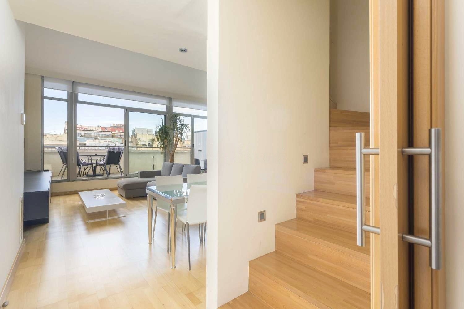 Bespoke wooden staircase and mezzanine
